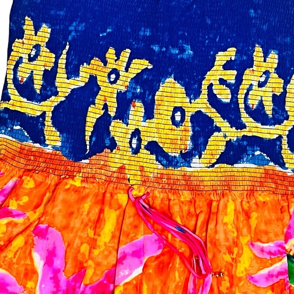 Ralph Lauren RARE Maxi Dress Tropical Rushed Adjustable/Waist Tired/Layers Sz 1X - Picture 4 of 15